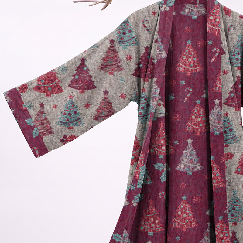 Ownkoti Christmas Tree Cotton Gauze Kimono Robe - image 21