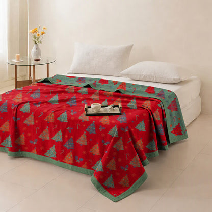 Ownkoti Festive Christmas Tree Cotton Gauze Blanket - image 4