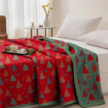 Ownkoti Festive Christmas Tree Cotton Gauze Blanket - image 2