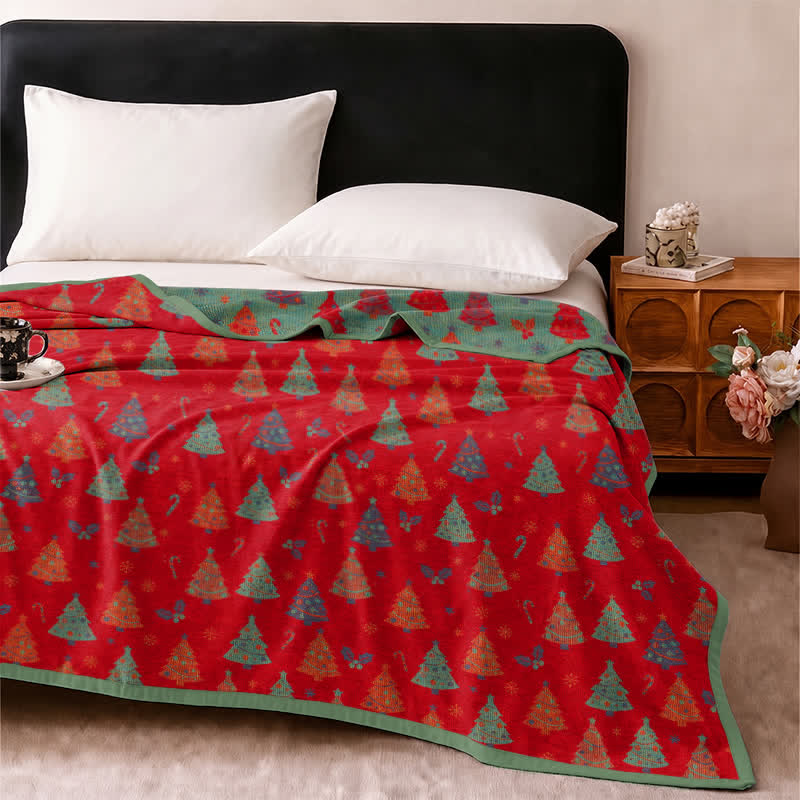 Ownkoti Festive Christmas Tree Cotton Gauze Blanket - image 3