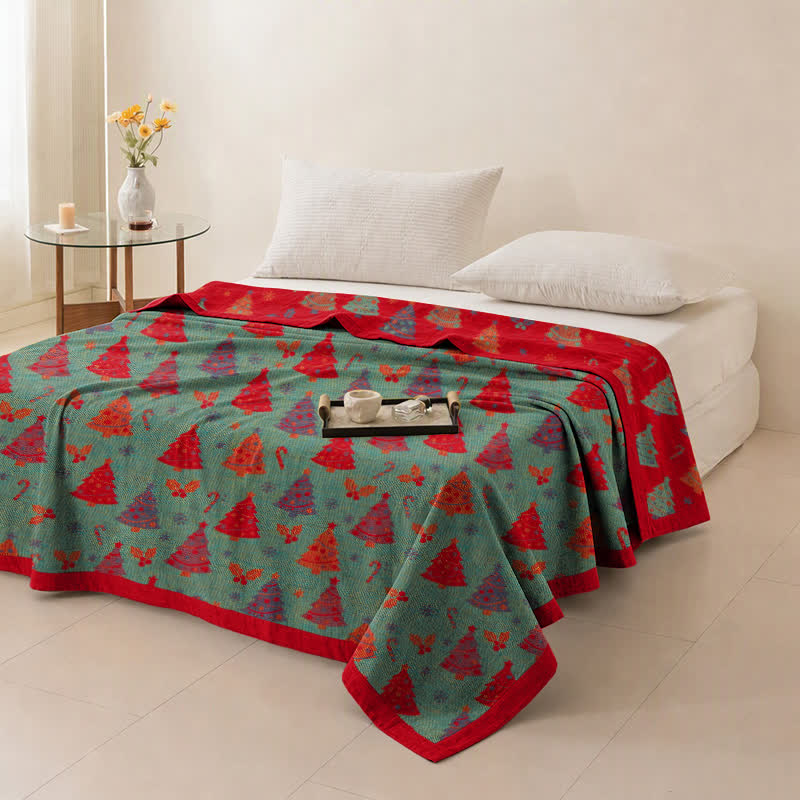 Ownkoti Festive Christmas Tree Cotton Gauze Blanket - image 10