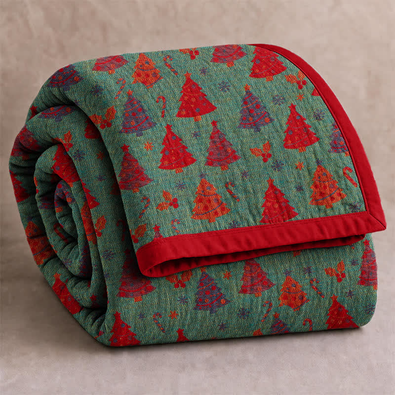 Ownkoti Festive Christmas Tree Cotton Gauze Blanket - image 7