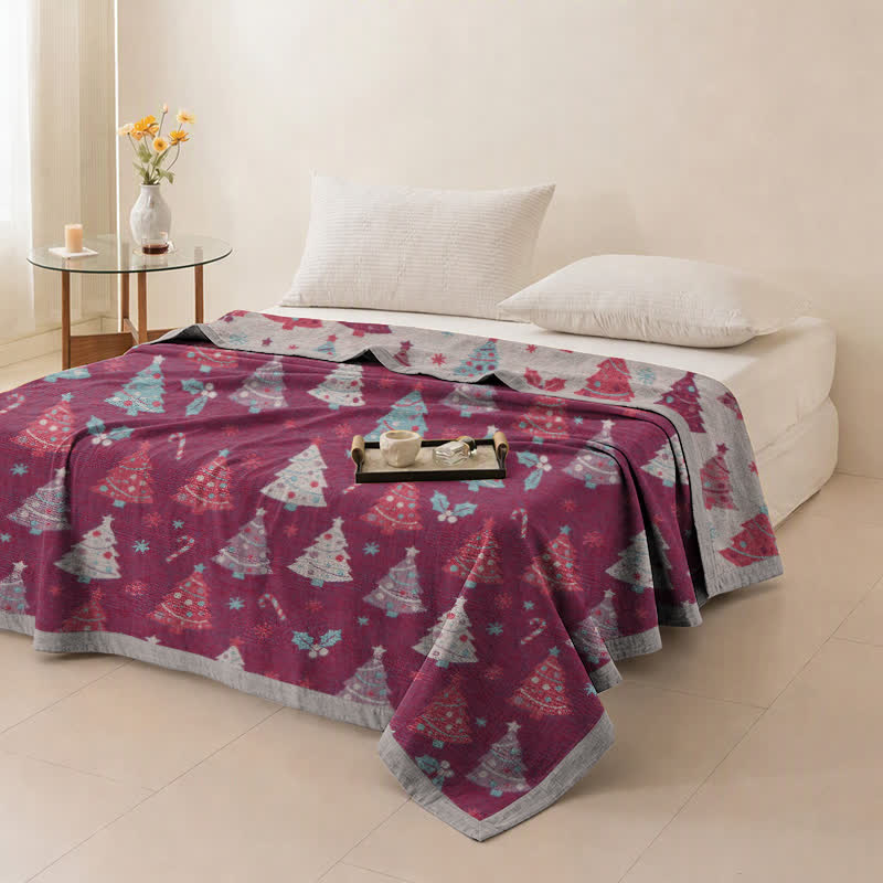 Ownkoti Festive Christmas Tree Cotton Gauze Blanket - image 16