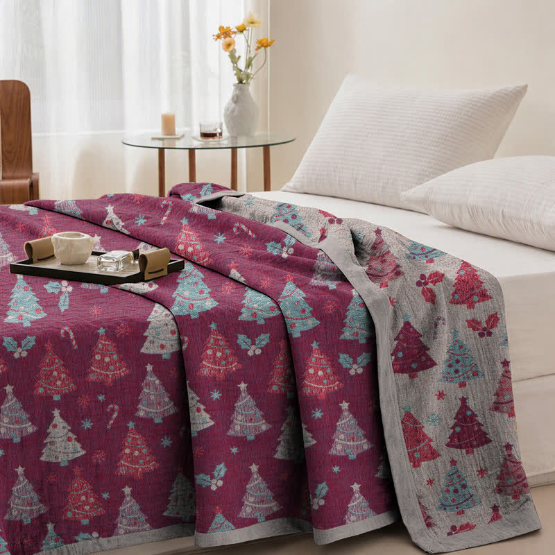 Ownkoti Festive Christmas Tree Cotton Gauze Blanket - image 14