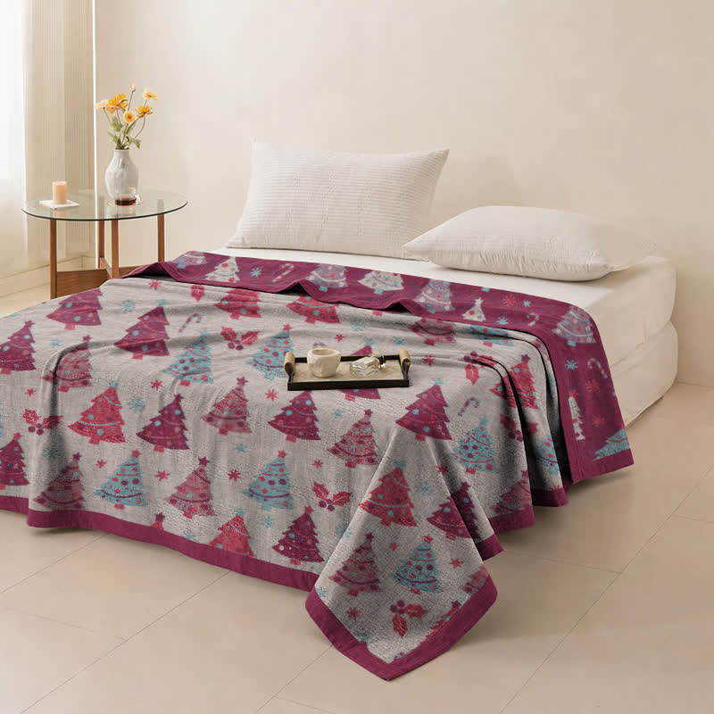Ownkoti Festive Christmas Tree Cotton Gauze Blanket - image 22
