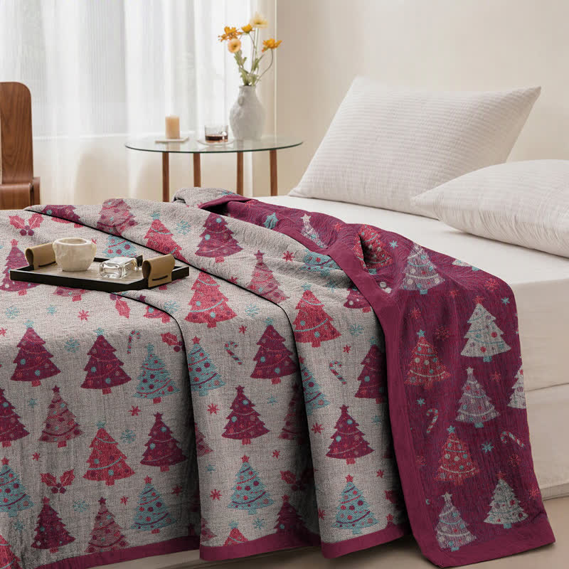Ownkoti Festive Christmas Tree Cotton Gauze Blanket - image 20