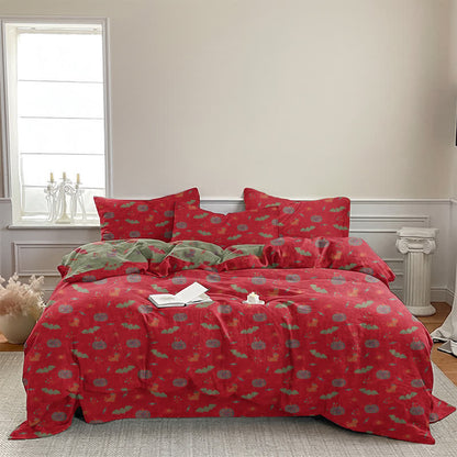 Ownkoti Halloween Pumpkin Bat Cotton Bedding Set - image 3