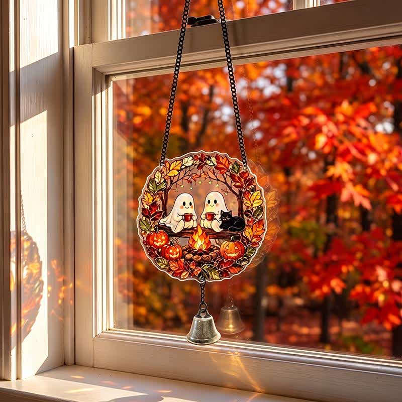 Ownkoti Halloween Acrylic Suncatcher Hanging Ornament with Bell - image 6