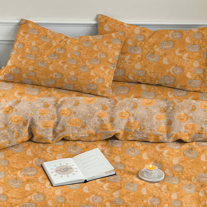 Ownkoti Halloween Pumpkin Moon Cotton Bedding Set - Orange - 2PCS Pillowcases - 20" x 37" - image 7
