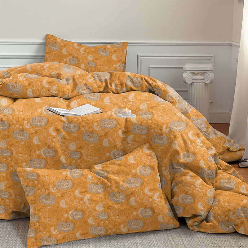 Ownkoti Halloween Pumpkin Moon Cotton Bedding Set - image 4