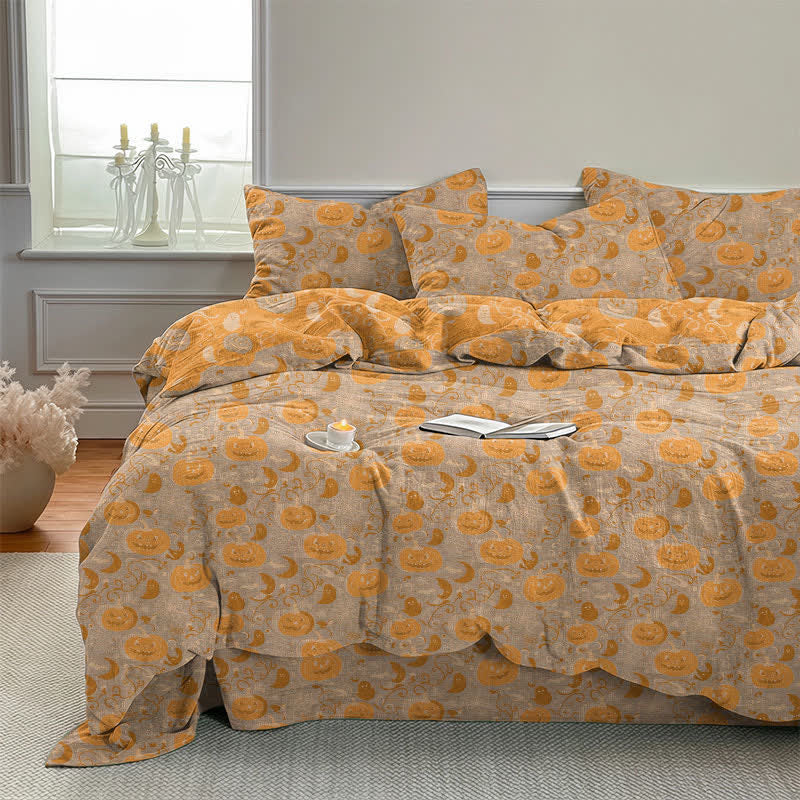 Ownkoti Halloween Pumpkin Moon Cotton Bedding Set - image 10