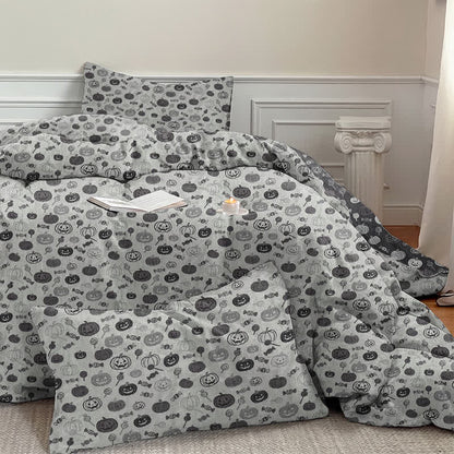 Ownkoti Halloween Monochrome Pumpkin Cotton Bedding Set - image 12