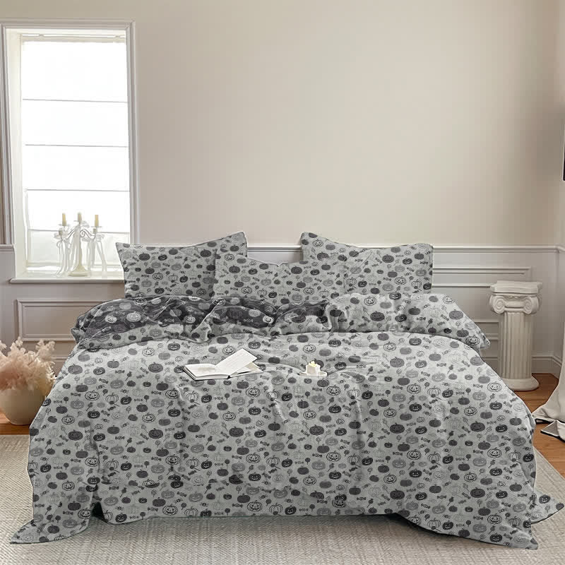 Ownkoti Halloween Monochrome Pumpkin Cotton Bedding Set - image 11