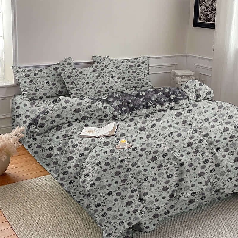 Ownkoti Halloween Monochrome Pumpkin Cotton Bedding Set - image 10