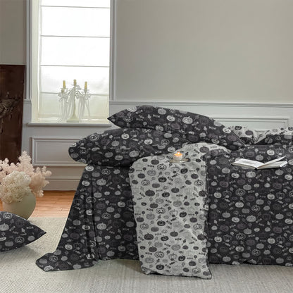 Ownkoti Halloween Monochrome Pumpkin Cotton Bedding Set - image 6