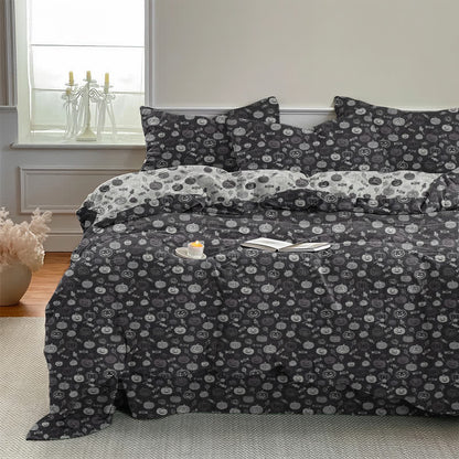 Ownkoti Halloween Monochrome Pumpkin Cotton Bedding Set - image 1