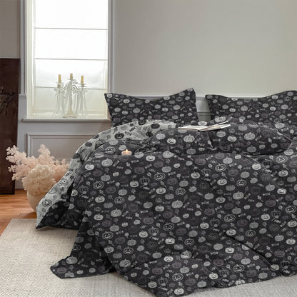 Ownkoti Halloween Monochrome Pumpkin Cotton Bedding Set - image 5
