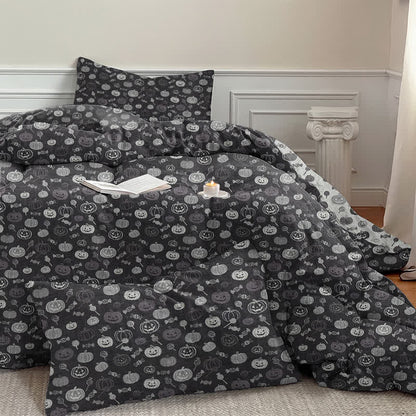 Ownkoti Halloween Monochrome Pumpkin Cotton Bedding Set - image 4