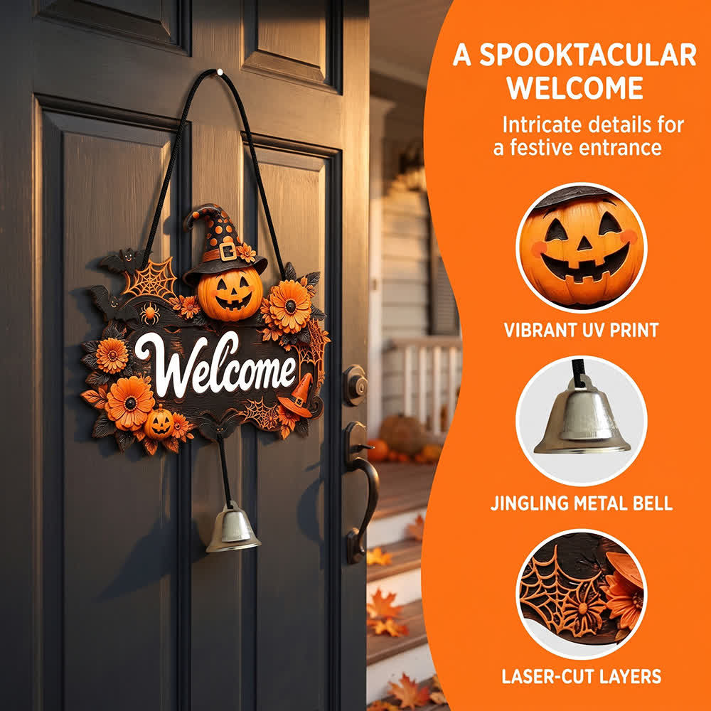 Ownkoti Gothic Wooden Halloween Welcome Door Sign - image 4
