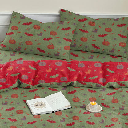 Ownkoti Halloween Pumpkin Bat Cotton Bedding Set - image 14