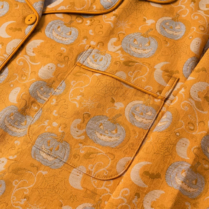 Ownkoti Orange Halloween Pumpkin Cotton Loungewear Set - image 4