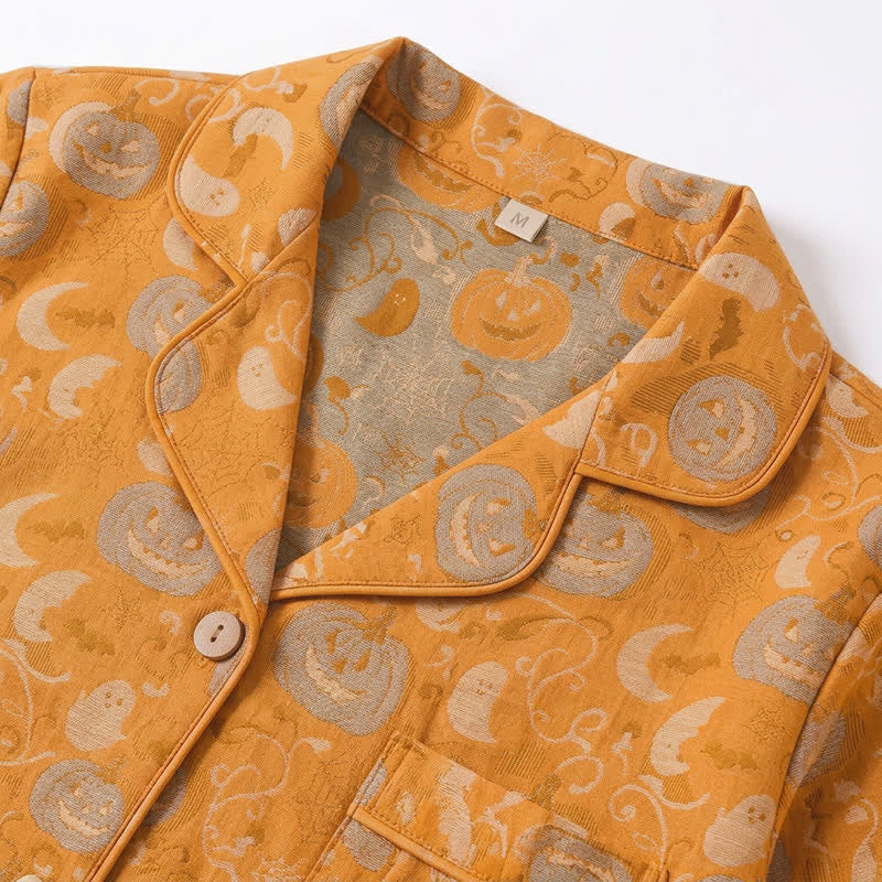 Ownkoti Orange Halloween Pumpkin Cotton Loungewear Set - image 3