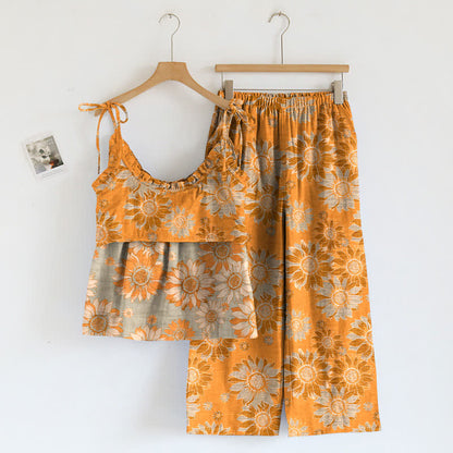 Ownkoti Sunflower Bloom Tie Strap Cami Loungewear Set - image 8