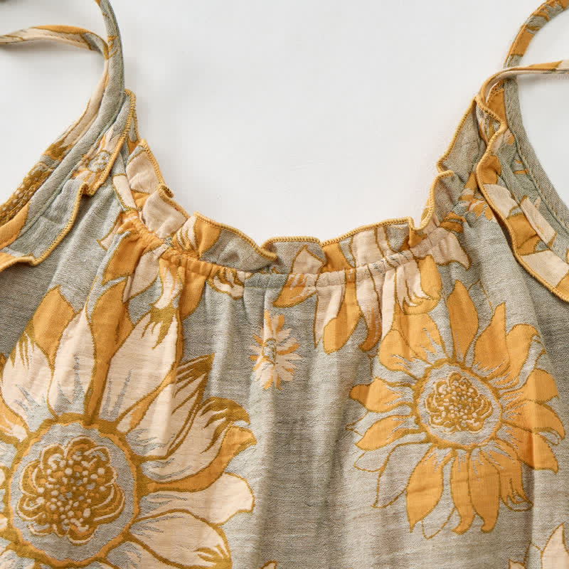 Ownkoti Sunflower Bloom Tie Strap Cami Loungewear Set - image 4