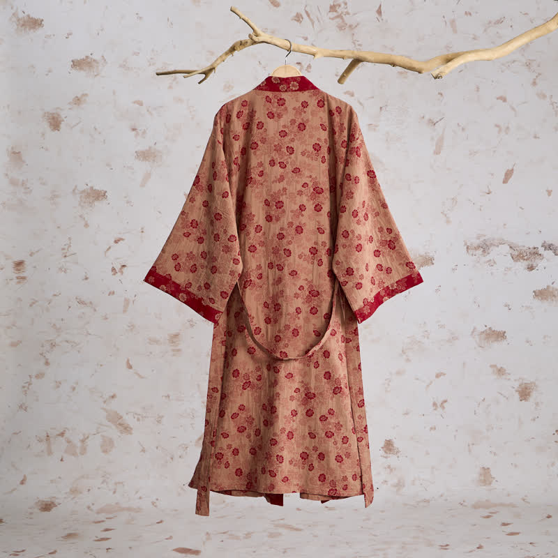 Ownkoti Retro Flower Cotton Gauze Kimono Robe - image 9