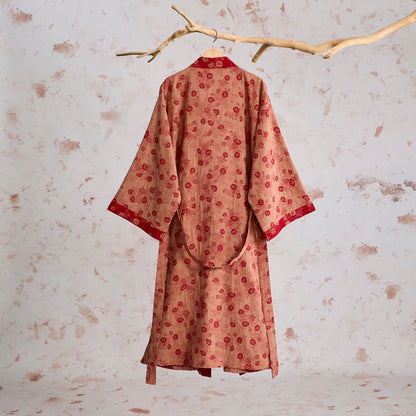 Ownkoti Retro Flower Cotton Gauze Kimono Robe - image 9