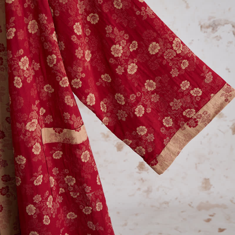 Ownkoti Retro Flower Cotton Gauze Kimono Robe - image 4