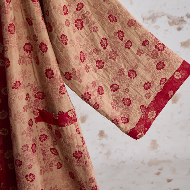 Ownkoti Retro Flower Cotton Gauze Kimono Robe - image 12