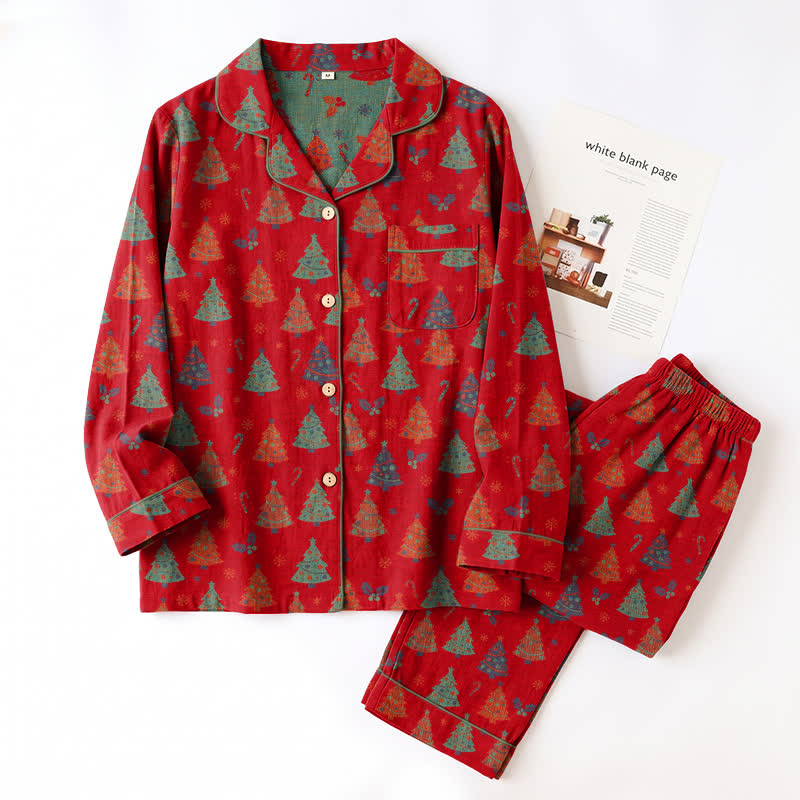 Ownkoti Christmas Tree Cotton Gauze Loungewear Set - image 2