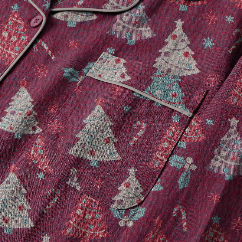 Ownkoti Christmas Tree Cotton Gauze Loungewear Set - image 17