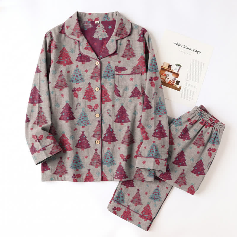 Ownkoti Christmas Tree Cotton Gauze Loungewear Set - image 20