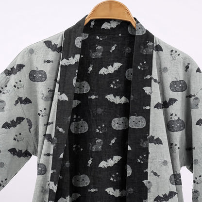Ownkoti Halloween Pumpkin Bat Cotton Kimono Robe - image 7