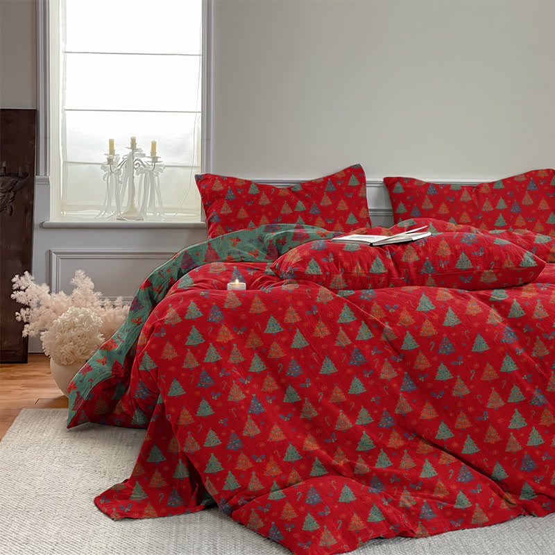 Ownkoti Festive Christmas Tree Cotton Bedding Set - image 3