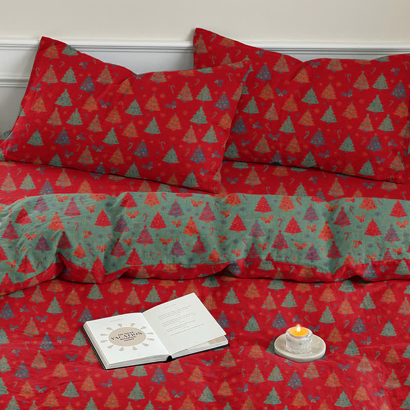Ownkoti Festive Christmas Tree Cotton Bedding Set - image 7