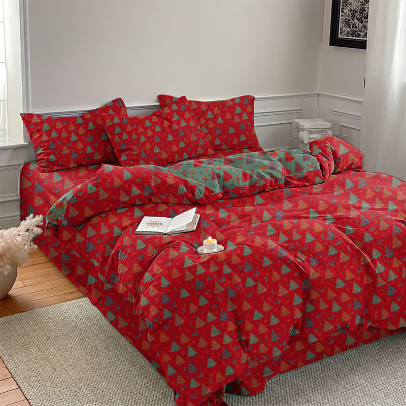 Ownkoti Festive Christmas Tree Cotton Bedding Set - image 1