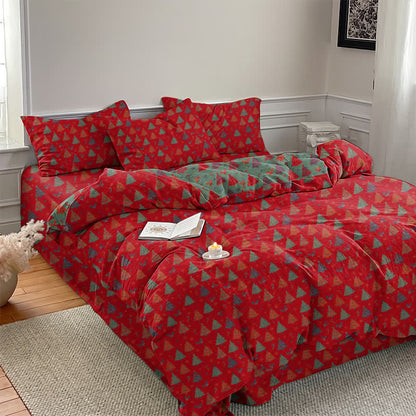 Ownkoti Festive Christmas Tree Cotton Bedding Set - image 1