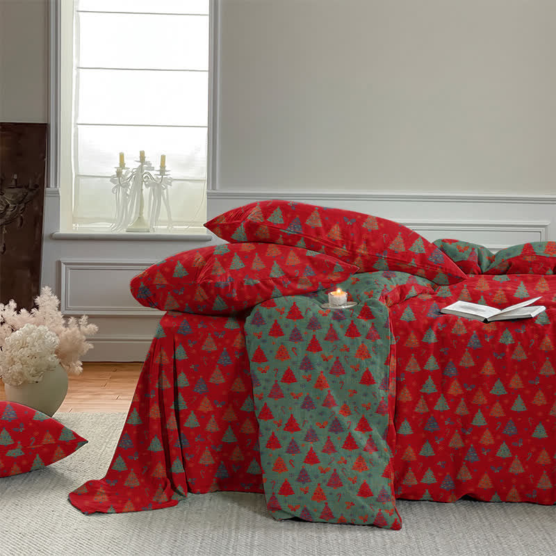 Ownkoti Festive Christmas Tree Cotton Bedding Set - image 6