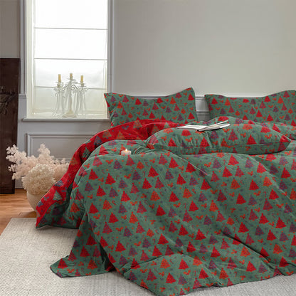 Ownkoti Festive Christmas Tree Cotton Bedding Set - image 11
