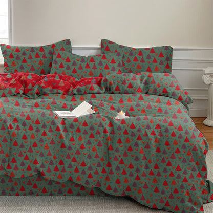 Ownkoti Festive Christmas Tree Cotton Bedding Set - Green - Bedding Set(4PCS) - King - image 8