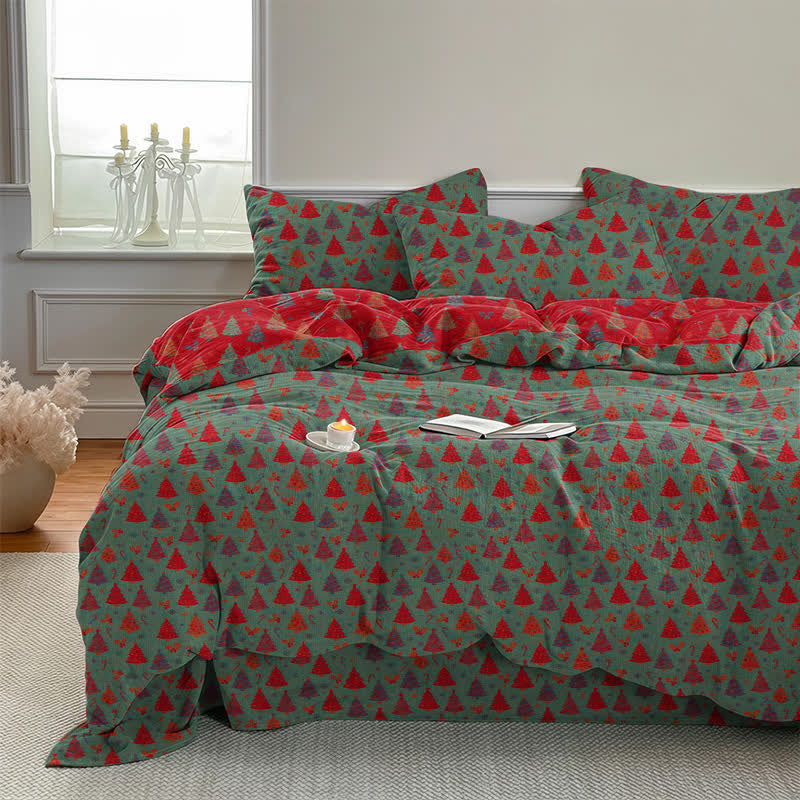 Ownkoti Festive Christmas Tree Cotton Bedding Set - image 10