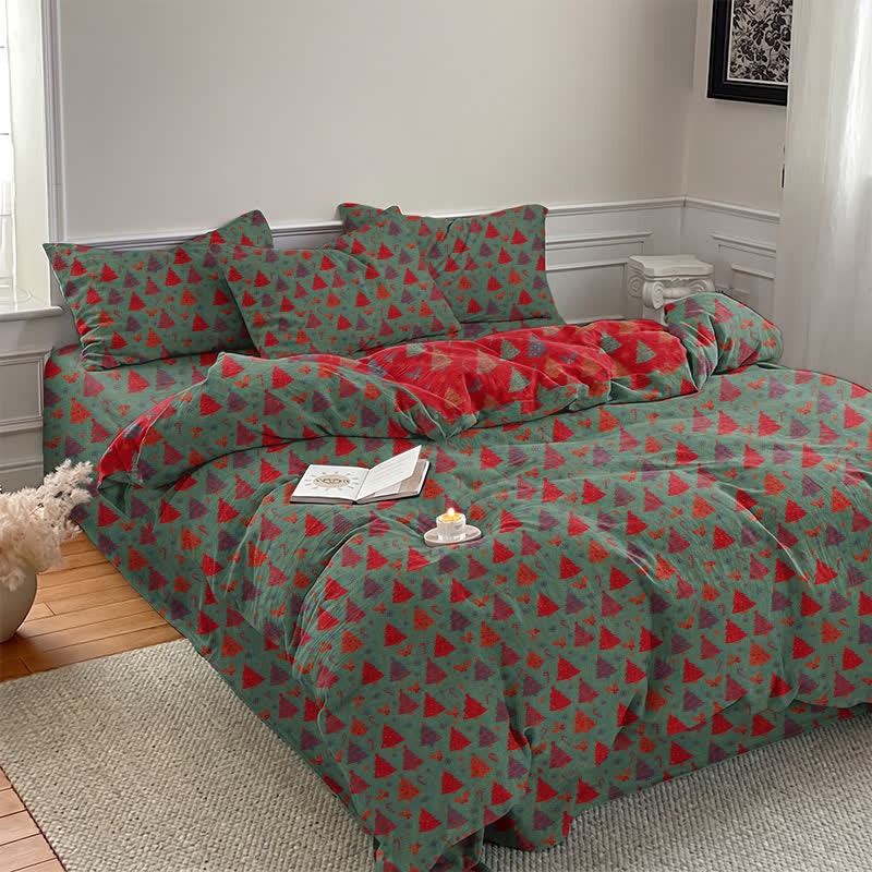 Ownkoti Festive Christmas Tree Cotton Bedding Set - image 9