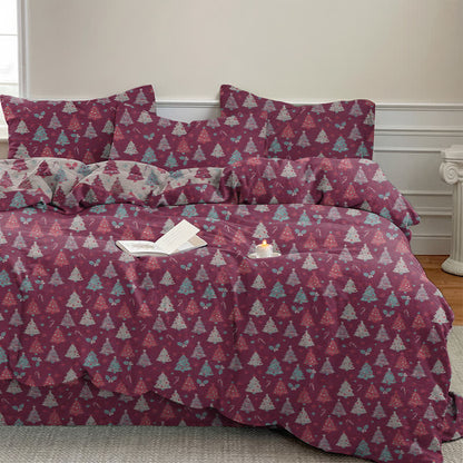 Ownkoti Festive Christmas Tree Cotton Bedding Set - Purple - Bedding Set(4PCS) - King - image 16