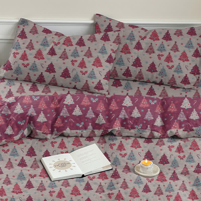 Ownkoti Festive Christmas Tree Cotton Bedding Set - image 31