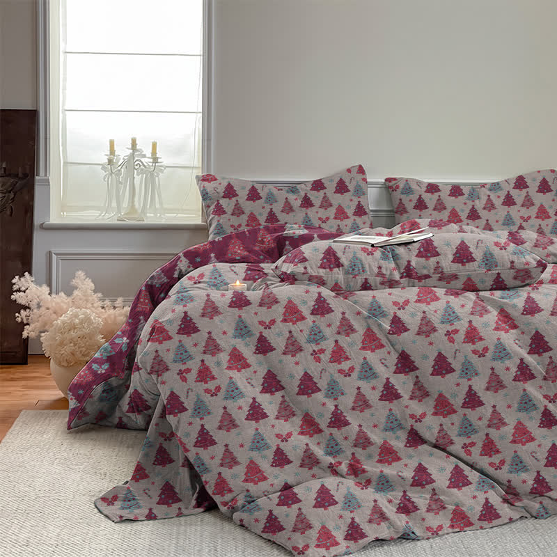 Ownkoti Festive Christmas Tree Cotton Bedding Set - image 27