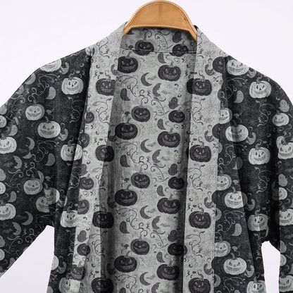 Ownkoti Halloween Pumpkin Moon Cotton Kimono Robe - image 2