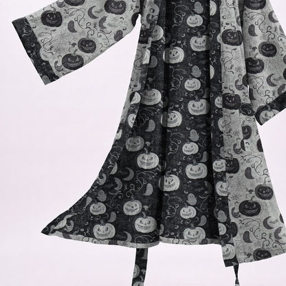 Ownkoti Halloween Pumpkin Moon Cotton Kimono Robe - image 8
